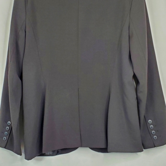 Norma Kamali Lined Black Blazer Size 16 One Button Jacket Academia Career Fall - Picture 6 of 15